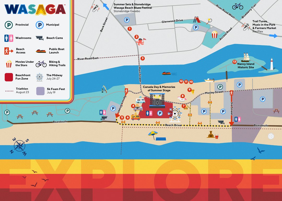 Wasaga BEACH AREA 1 Summer Fun Map 2025 Page 1