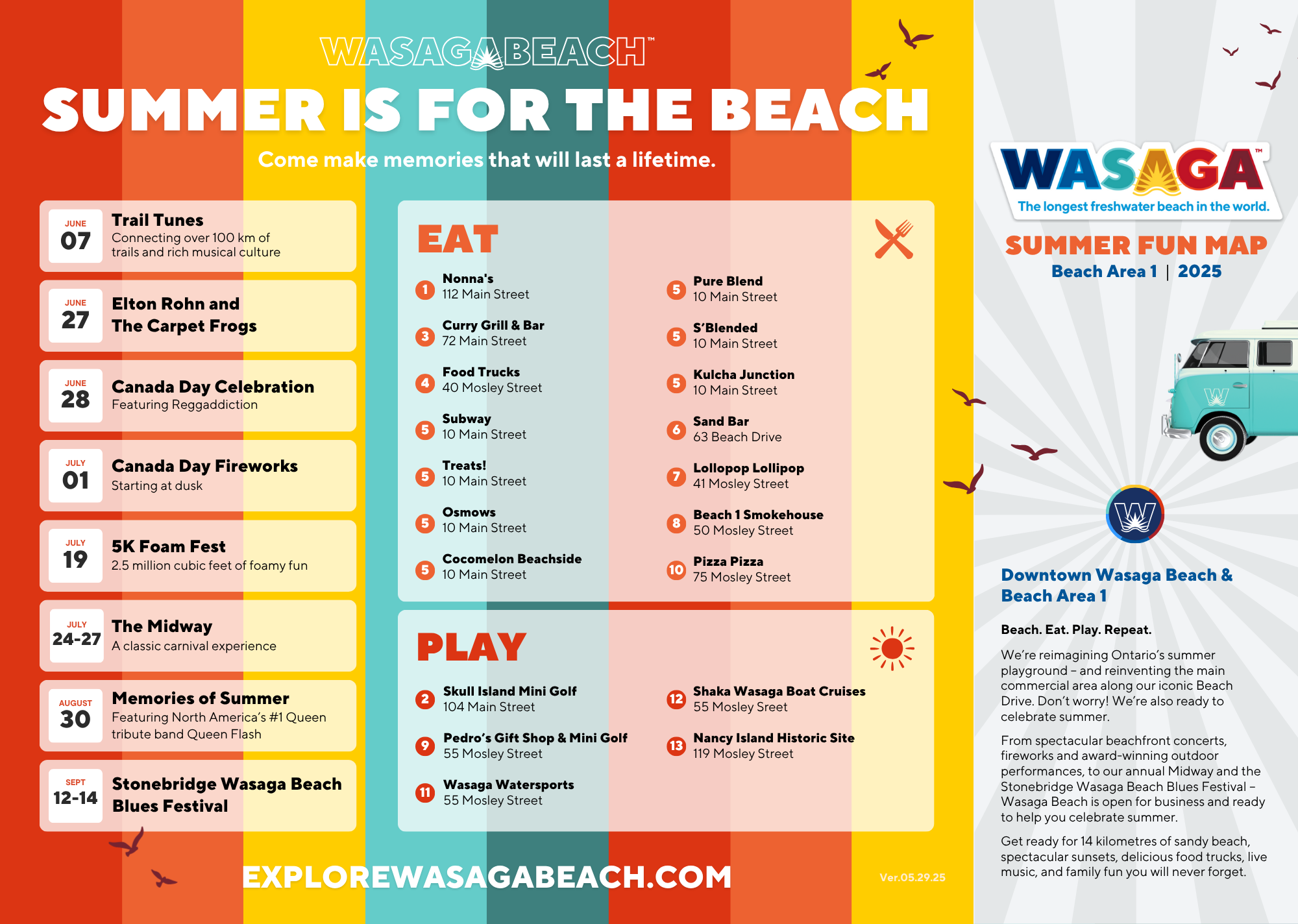 Wasaga BEACH AREA 1 Summer Fun Map 2025 Page 2
