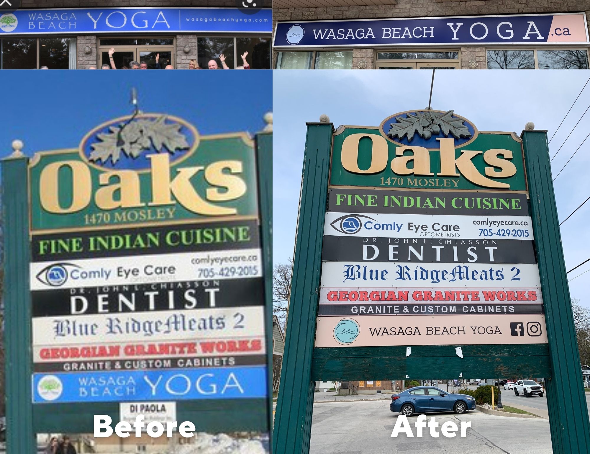 photo of the before and after results of FIP for Wasaga Beach Yoga