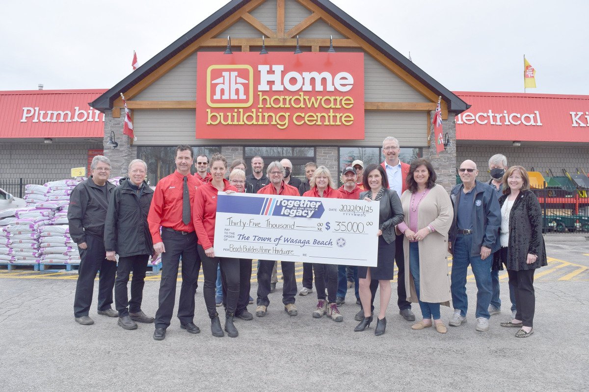 Beach Builders Home Hardware cheque presentation