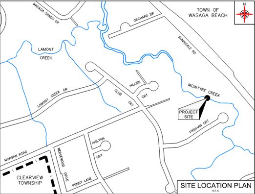 Pridham Park Pedestrian Bridge Replacement- Site Boundaries 
