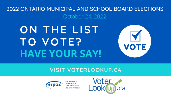 MPAC 2022 Ontario Municipal and School Board Elections graphic